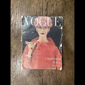 Vintage Vogue Magazine ~ December 1955 ~ Christmas Issue ~ Adverting